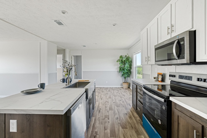 Kitchen island with sink and stainless range