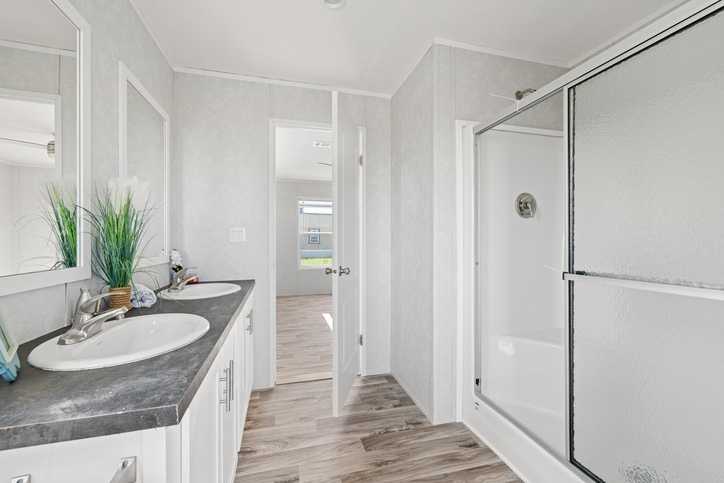 Primary bathroom with double vanity