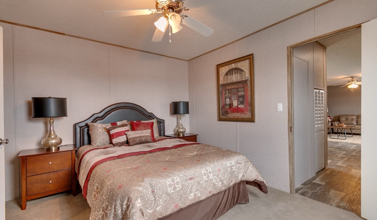 Bedroom inside the new single-wide