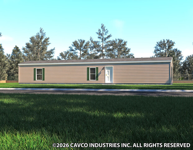Exterior of the new 3-bedroom single-wide — Cavco Valu Maxx 14663M